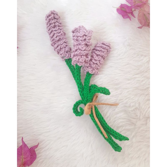 Flor de Lavanda Amigurumi buquê de flores de crochê Arranjo de flores  lavandas | Shopee Brasil