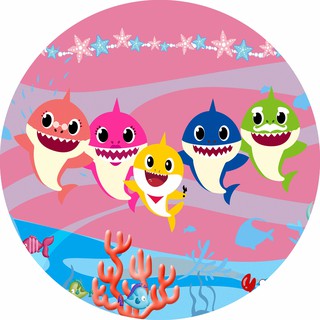 Painel Redondo Sublimado Em Tecido 3d Baby Shark Rosa Para Menina 1 50m X 1 50 M Com Elastico Shopee Brasil