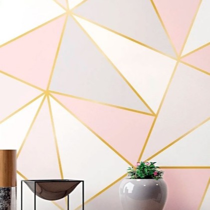 Papel De Parede Zara Rosê Gold Sala Quarto Geométrico 2 mts em Oferta na Shopee
