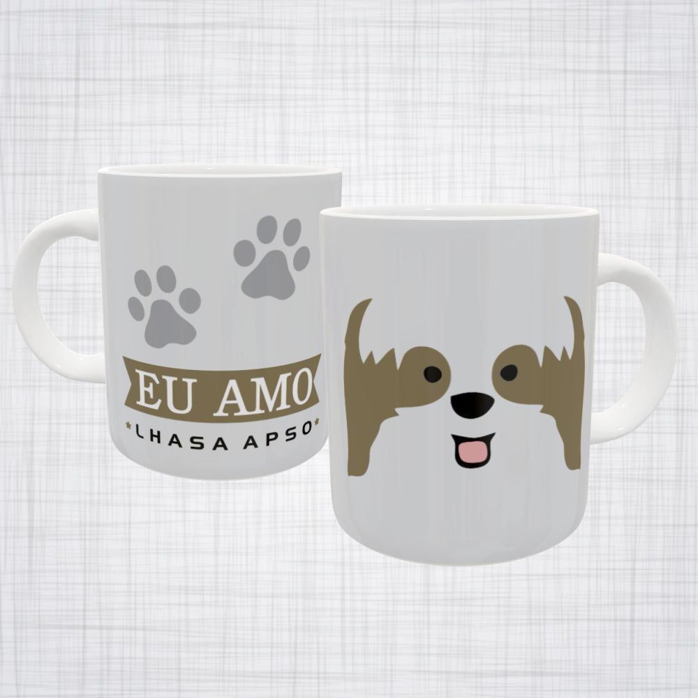 caneca porcelana eu amo lhasa apso eu amo meu cachorro i love my dog eu amo meu pet i love my pet