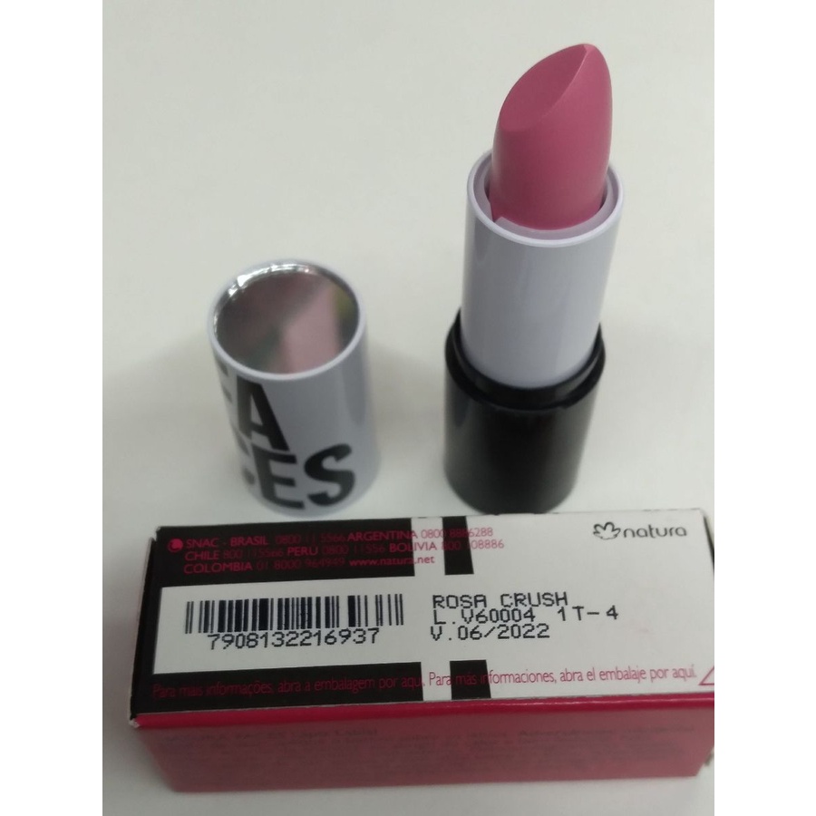 batom natura faces rosa crush venc 06/22 | Shopee Brasil