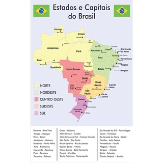 Banner Pedagógico Impresso Escolar Mapa Do Brasil will401