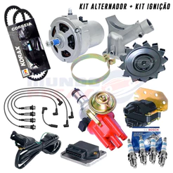 Kit Alternador 55ah + Ignicao Eletronica Fusca Bras Completo