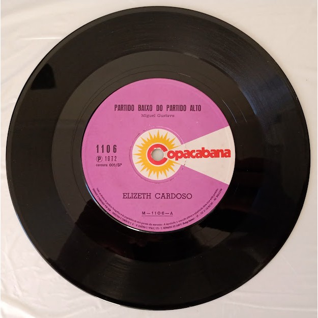 Compacto Vinil Elizeth Cardoso Partido Baixo Do Partido Alto Refém Da Solidão1972