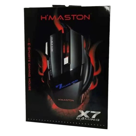 Mouse Gamer Óptico Led Color 2400dpi X7 7 Botões Hmaston
