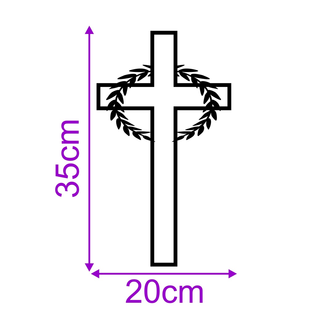 Adesivo (35x20cm) Cruz P/ Púlpito Igreja Fé PULP - LM009