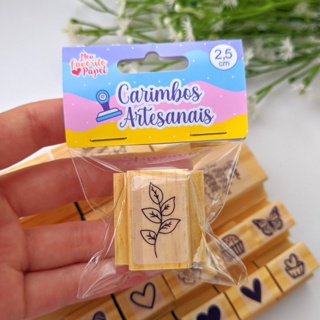 Carimbo de Ramo de Folhas 2,7cm Folhagem Decorativo para Embalagem delivery caixa envelope sacolas kraft tags em Oferta na Shopee