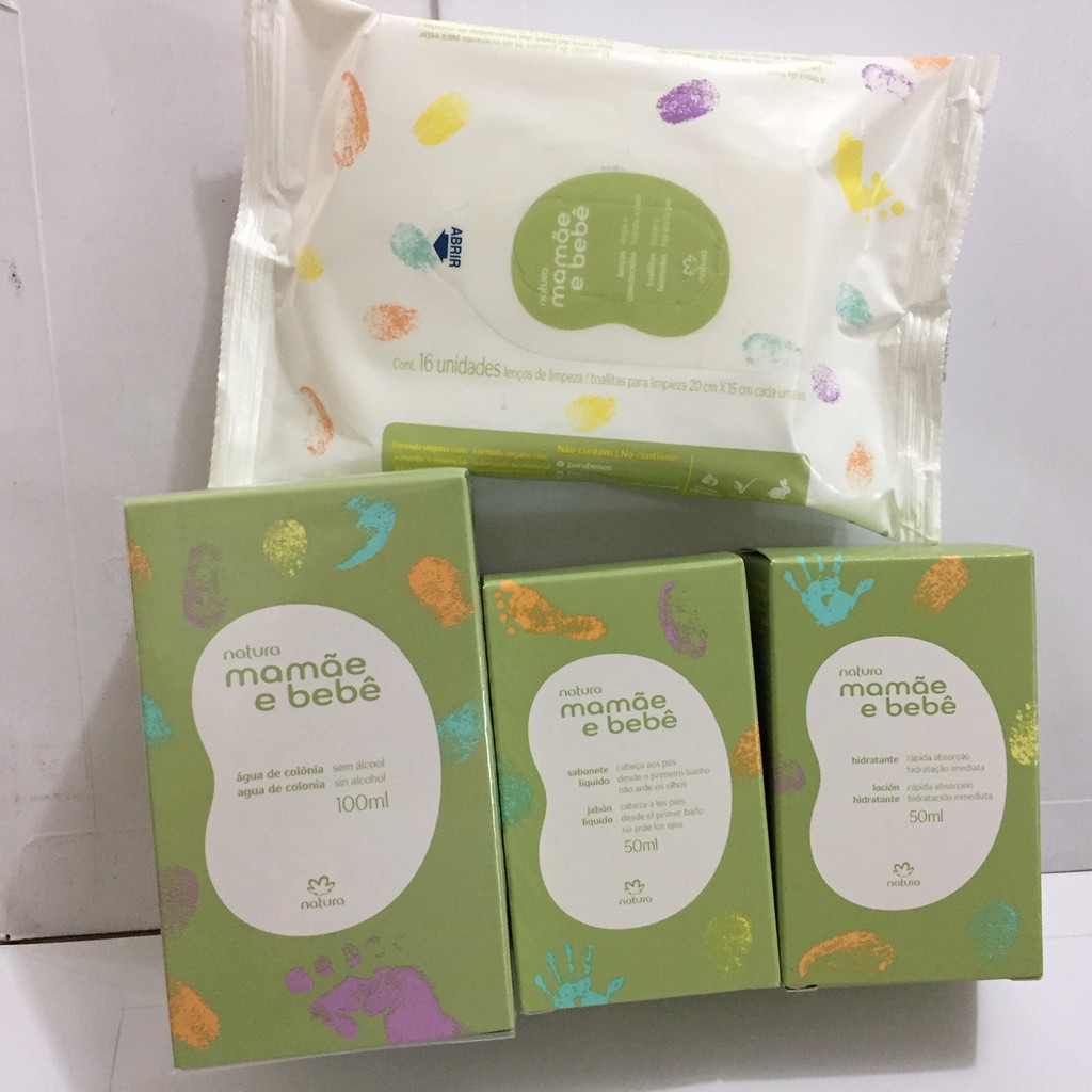 Kit Natura Vegano Mamae E Bebe Versao Miniaturas Com Colonia De 100 Ml Shopee Brasil