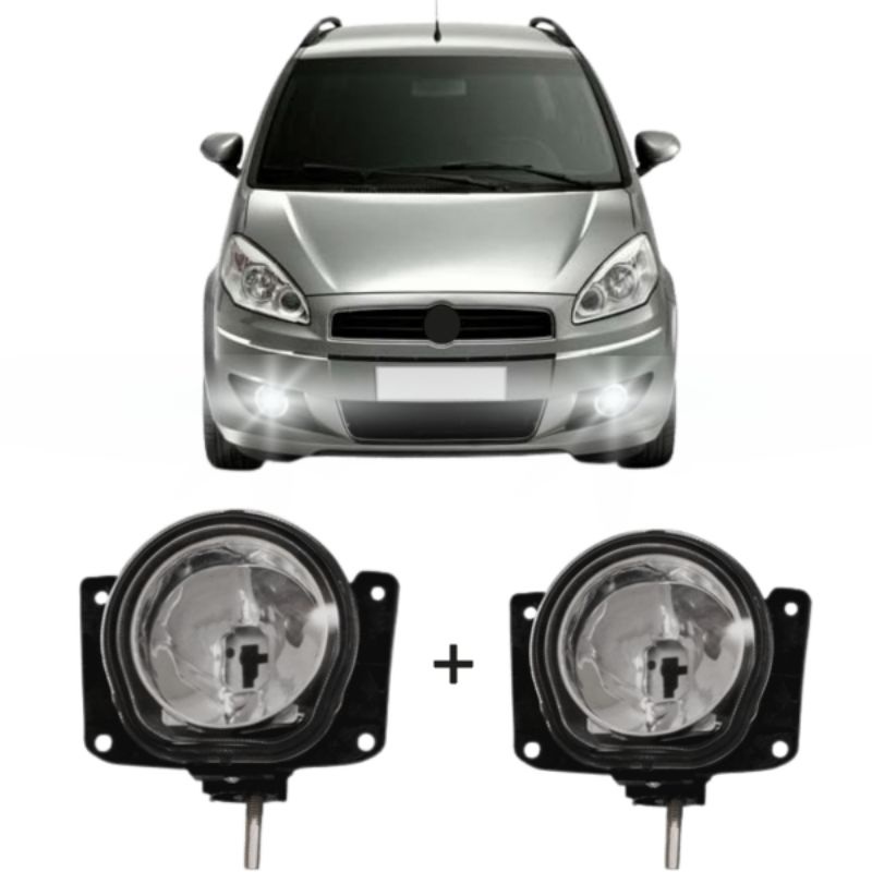 Par Farol De Milha Fiat Idea 2005 2006 2007 2008 À 2017 Com Suporte Ferradura