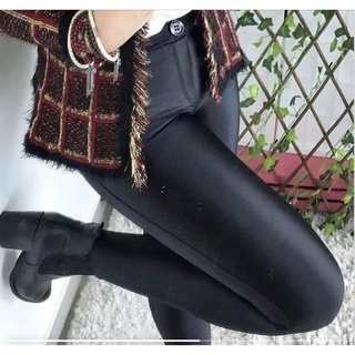 Calça disco Legging cirre couro fake
