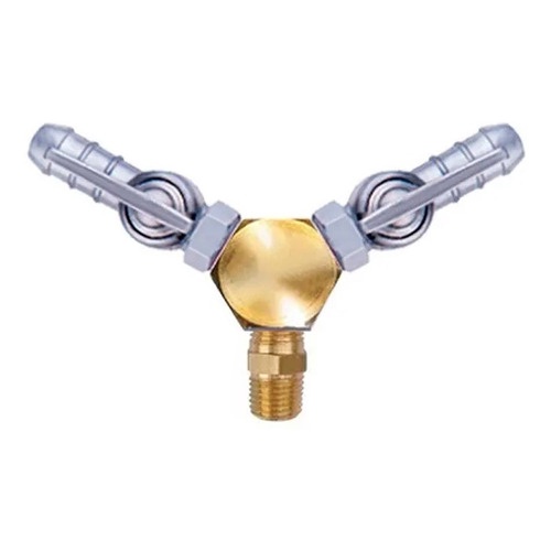 Adaptador Duplo Com 2 Registros 3/8" P/ Regulador De Gás **