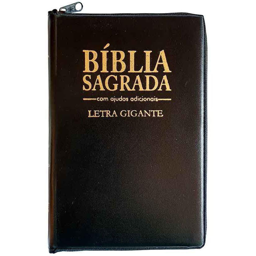 Bíblia Sagrada - Possui LETRAS GIGANTES - Tamanho Grande - Capa Resistente com Zíper - Preta em Oferta na Shopee