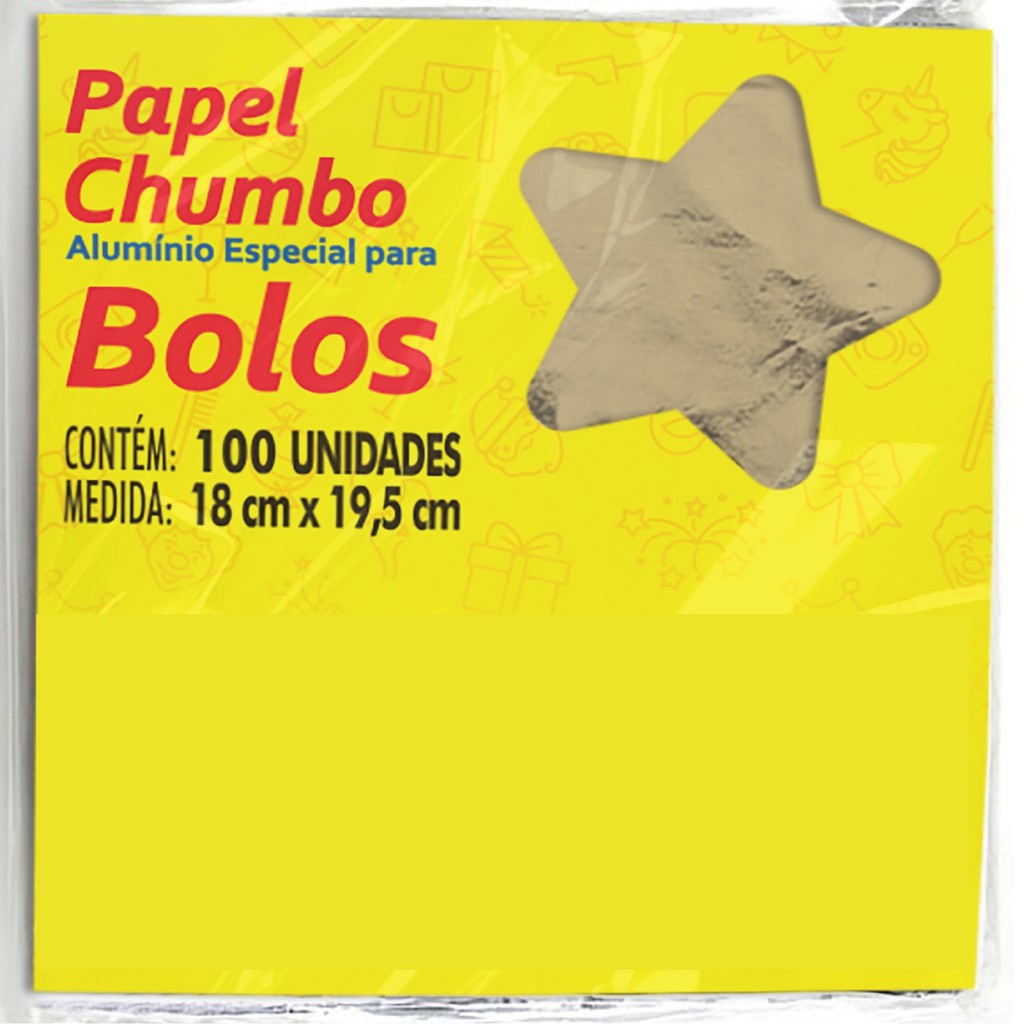 100 Folhas Papel Chumbo Embalar Bolos 18cm x19,5cm