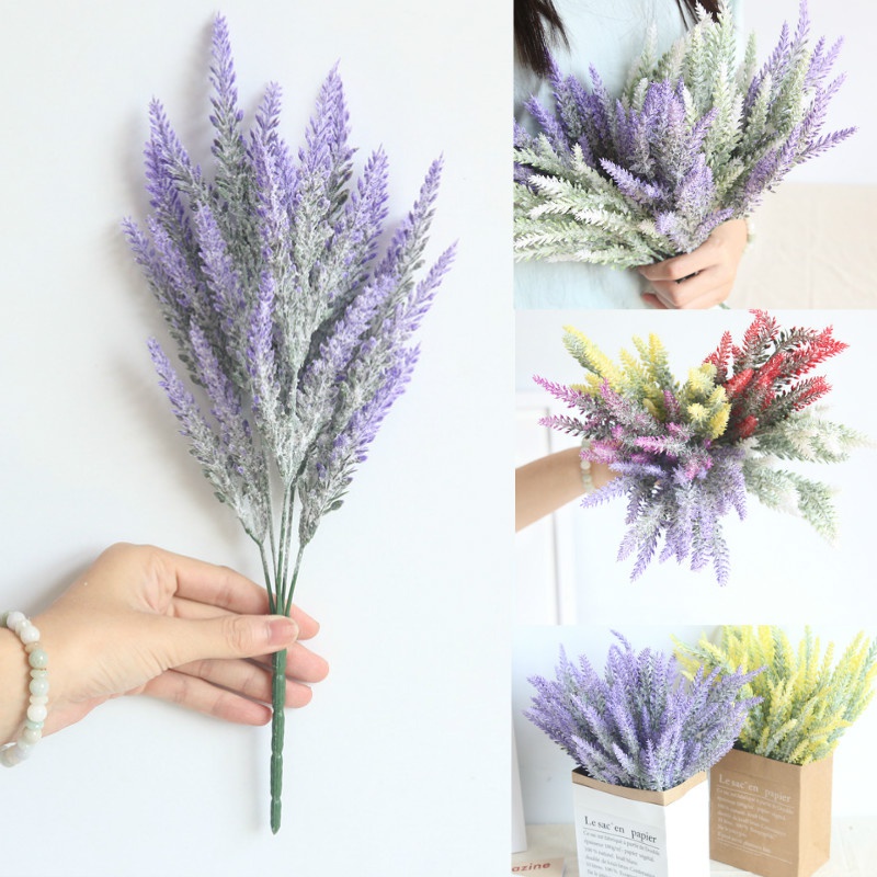 Buquê De Flores De Lavanda Artificial Para Decoração De Casa / Casamento |  Shopee Brasil