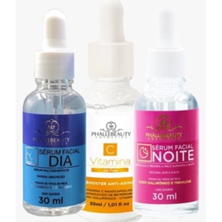 Kit Dia/Noite e Vitamina C 3 Séruns PhálleBeauty em Oferta na Shopee
