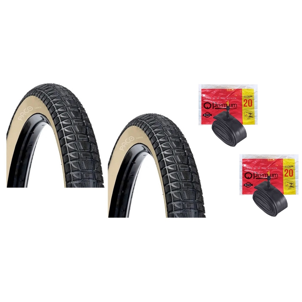 Pneu Aro 20x2.25 Paco Rider Balão Faixa Bege Rider Bike Bmx Cross Bicicleta Câmara De Ar Aro 20 Top Premium Escolha em Oferta na Shopee