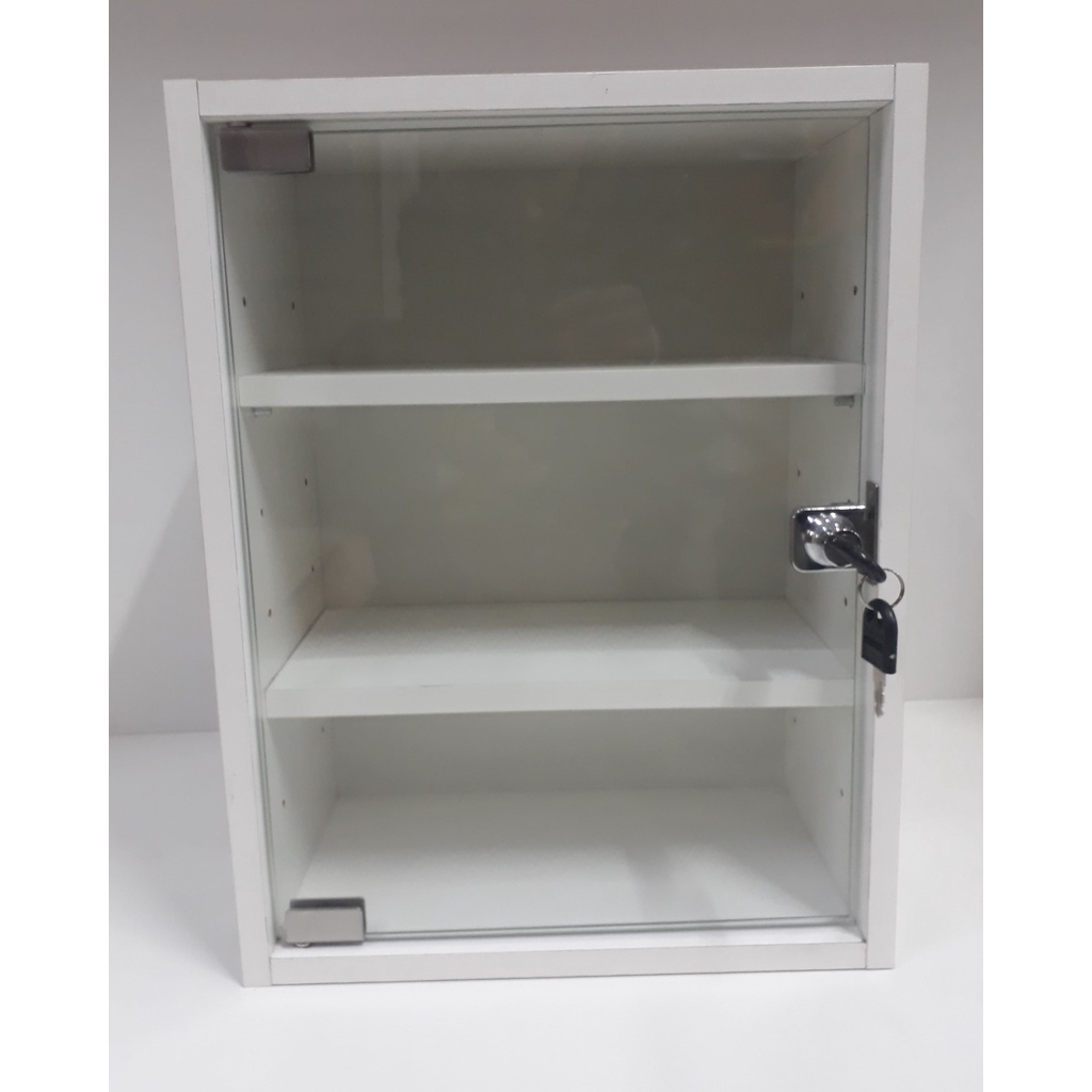 Vitrine MDF suspensa 20 x 34 x 44 cm Branca
