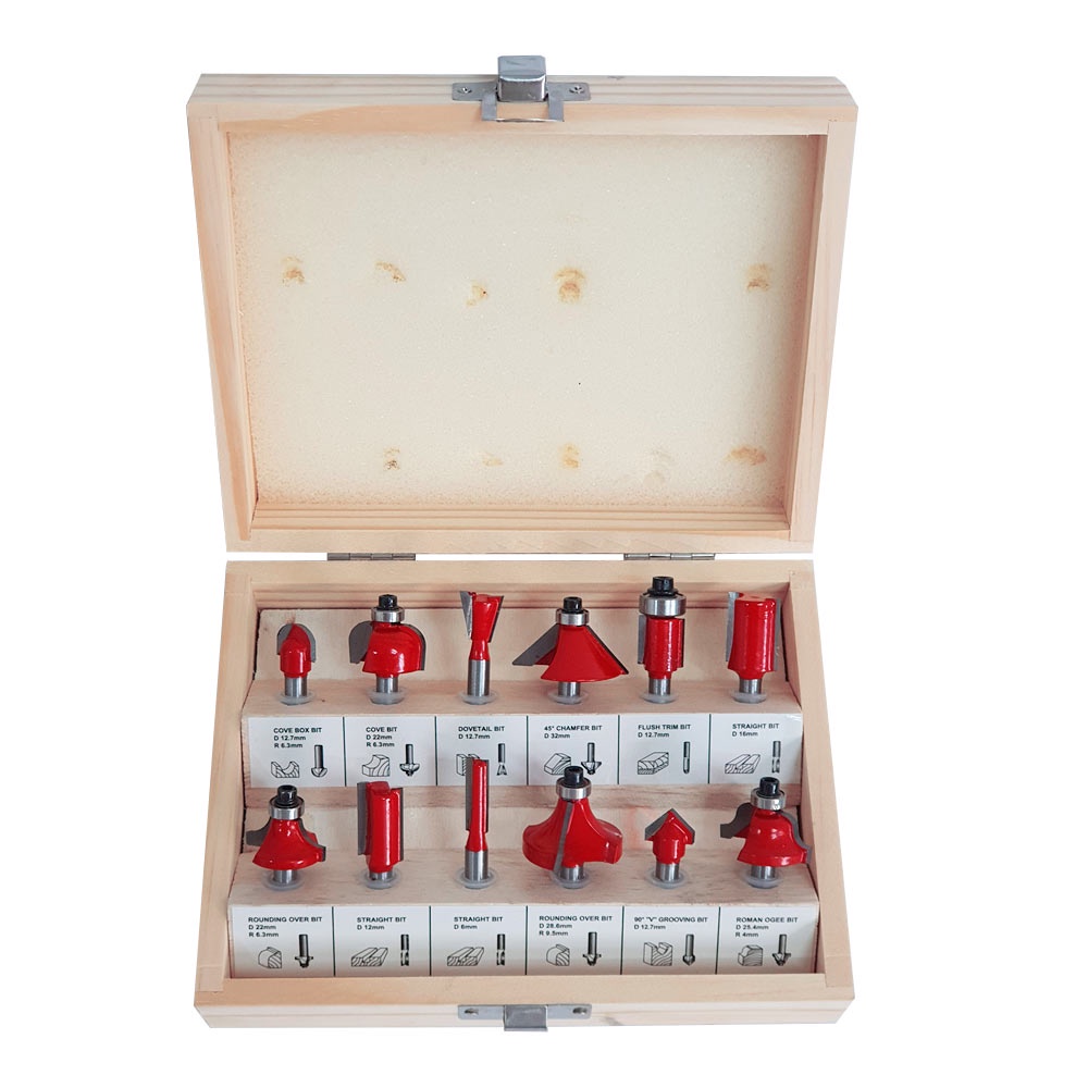 Kit De Fresas Para Tupia Madeira 6mm Com 12 Peças Charbs