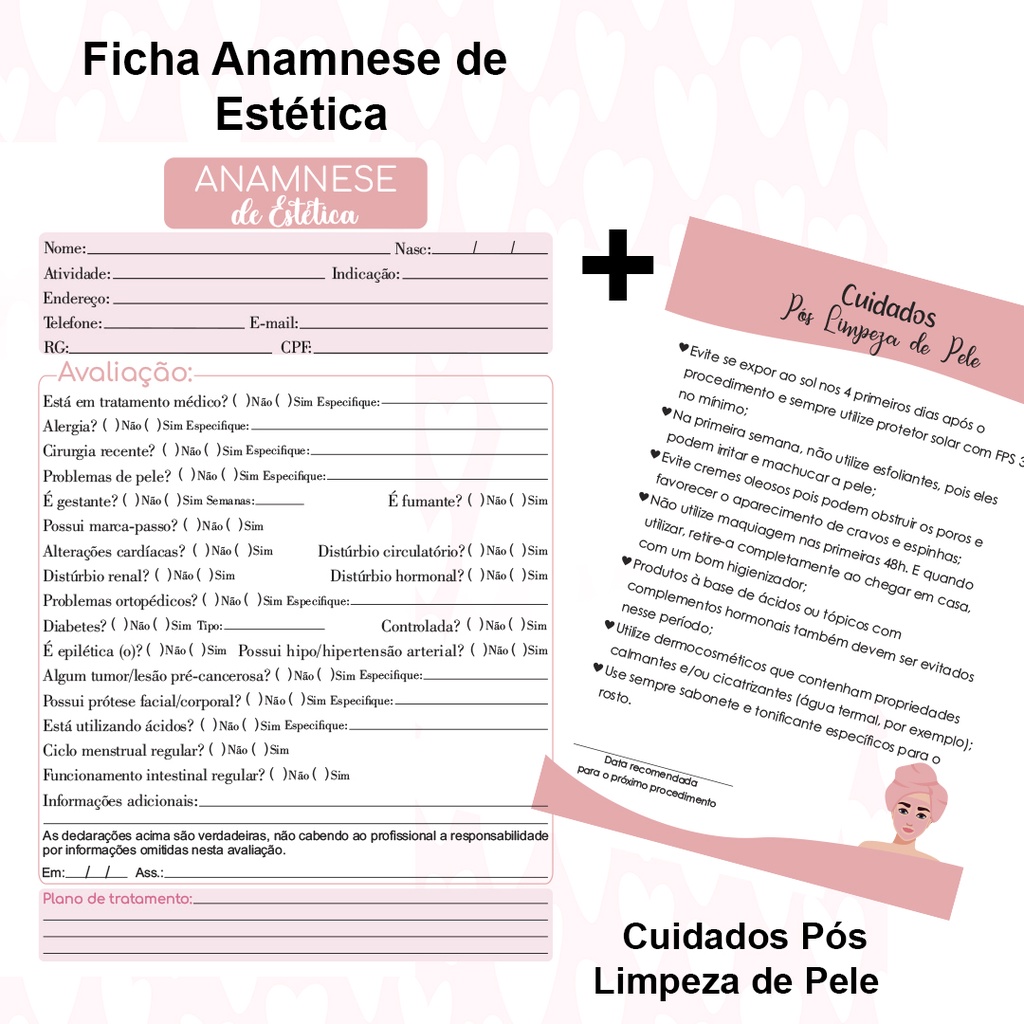 Ficha Anamnese Est Tica Cuidados P S Shopee Brasil