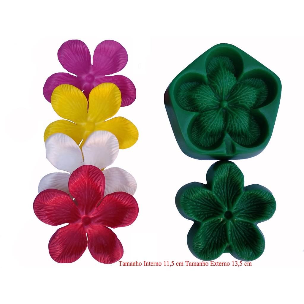 Frisador Modelador P/ EVA Rosa Conjugada 5 Pétalas G Em Resina (13,5 cm)