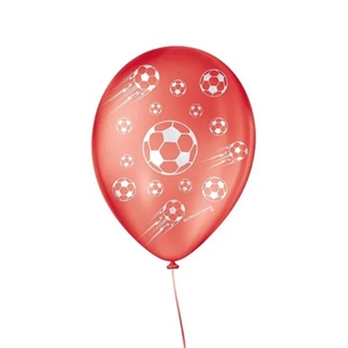 Balão Futebol - Vermelho e Branco 9" 23cm - 25 Unid em Oferta na Shopee