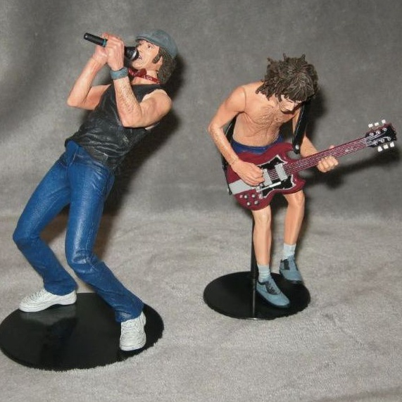 NECA AC/DC Action Figures Set ~ Angus Young & Brian Johnson | Shopee Brasil