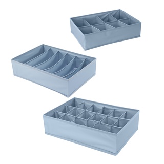 Kit 3 organizadores dobráveis multiuso azul - Oikos