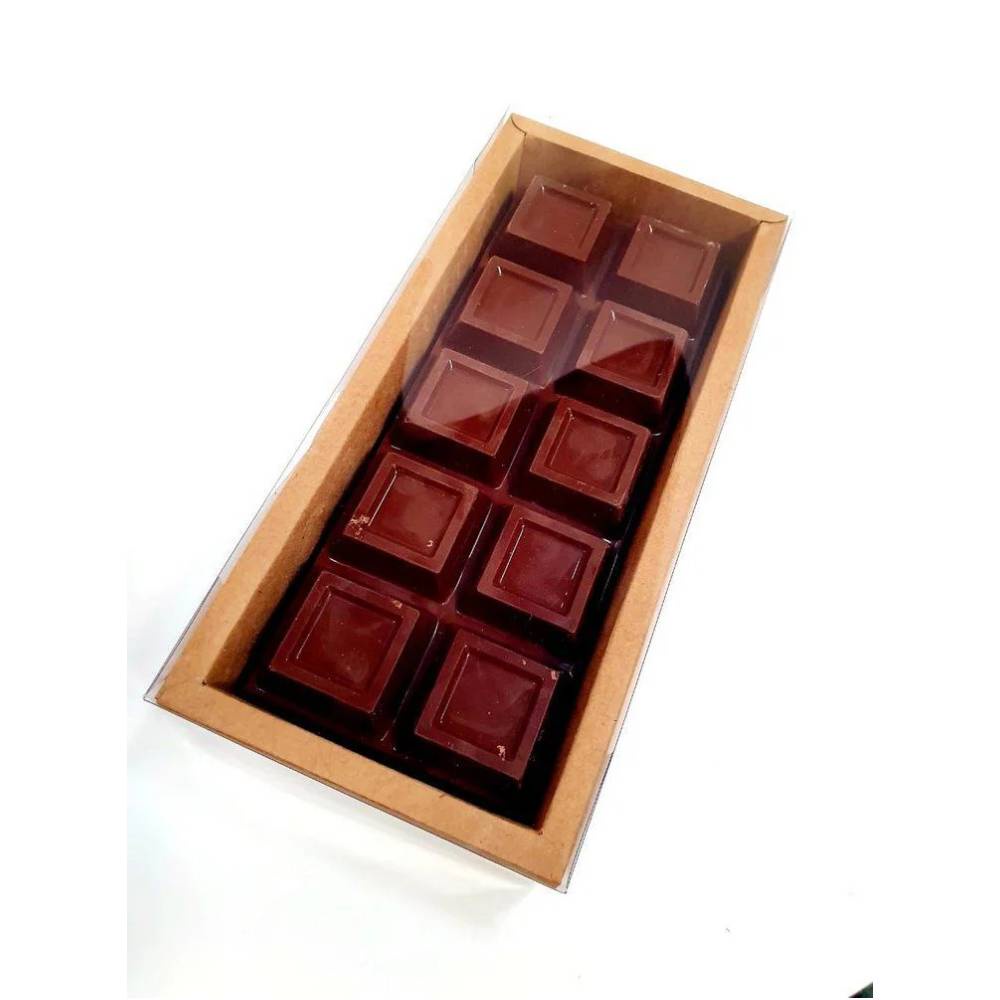 Caixa de PVC N°14 para barra de chocolate na cor Kraft - 10,5x25,7x5 5un - ASSK