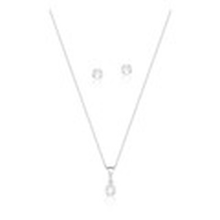 Conjunto Colar e Brinco Amoeto Ponto De Luz Prata 925