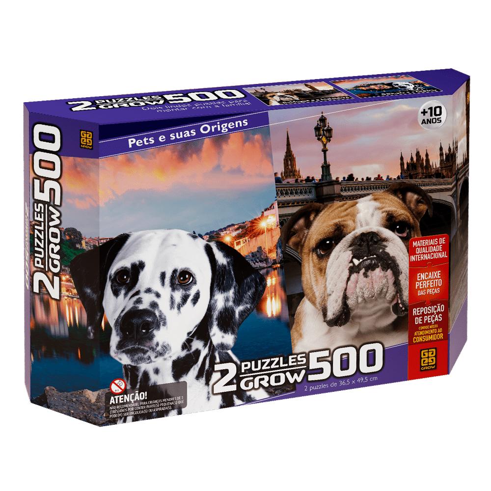 Puzzle 500 peças Duplo - Pets e suas Origens - Mom & Baby