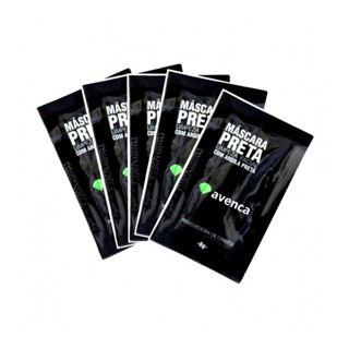 5 Unidades Máscara Preta Removedora De Cravos Com Argila Preta Avenca 5x8g Reds em Oferta na Shopee