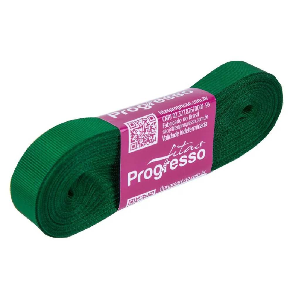 Fita Gorgurão Progresso 15mm nº3 10m 217 Verde Bandeira -1un