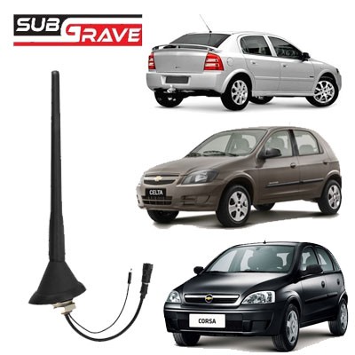 Antena de Teto Traseira 76º GM - Amplificada Conector RAKU Astra/ Celta/ Corsa (a partir 2002)