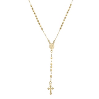 Colar Terço Nossa Senhora Das Graças Folheado A Ouro 18K Piuka