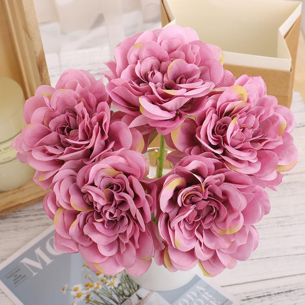 5 Simulação PCS Hydrangea Bouquet Decoração Sala De Casamento Flores  Artificiais Falsas Poney Rose Plástico | Shopee Brasil