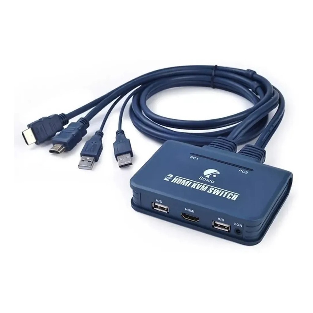 2-porta Usb Kvm Interruptor Hdmi Para Monitor Dual Desktop S