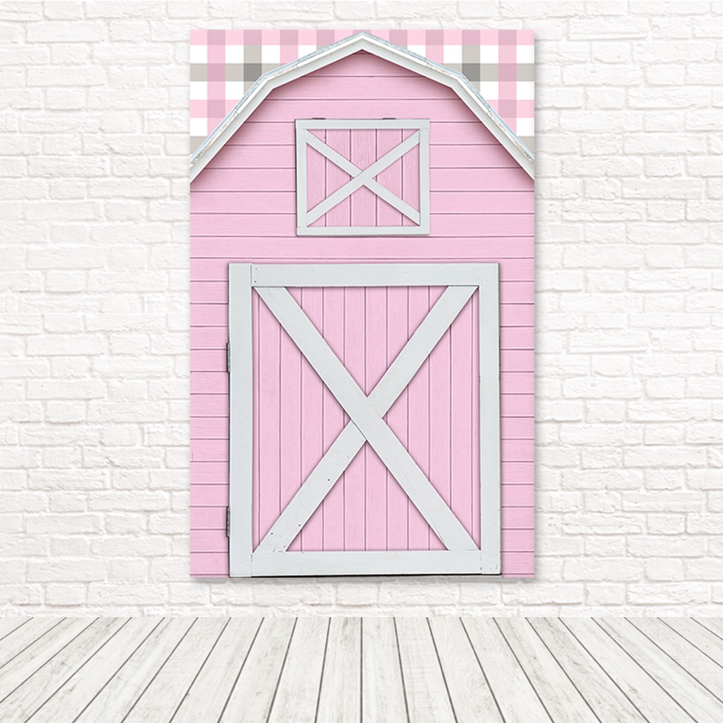 Painel Retangular Tecido Sublimado 3D Celeiro Rosa 1,50x2,20 FRT-5573 em Oferta na Shopee