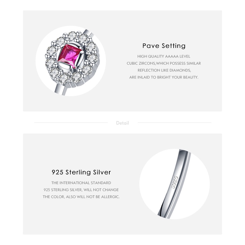 MODIAN Autêntico Prata Esterlina 925 Sterling Delicado Cristal Vermelho Pequeno Anéis De Dedo Para Mulheres Faixa De Casamento Declaração De Moda Jóias — imagem 2 de 2