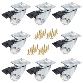 Kit 8 Rodízios Giratórios Para Móveis Rodinhas Silicone 35mm - Com Trava em Oferta na Shopee