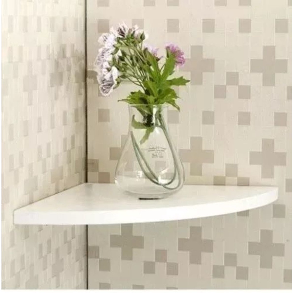 Prateleira De Canto Em Mdp 15 Mm Com Suporte Invisível, Nicho Canto Enfeite Quadros Livros Linha Decore, tabua para decoração, madeira decorativa para quina de parede,