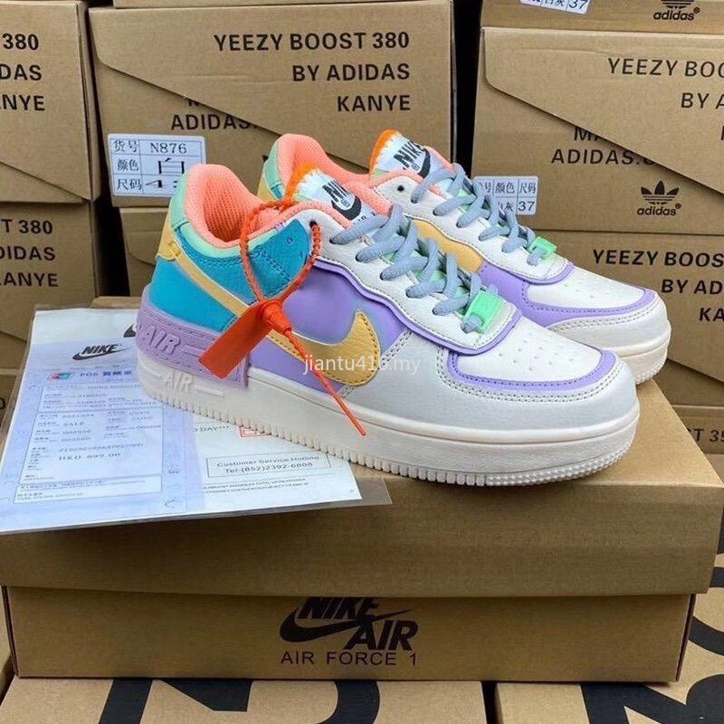 T nis Feminino Nixke Air Force 1 Sombra AF1 Macaron Deconstruction
