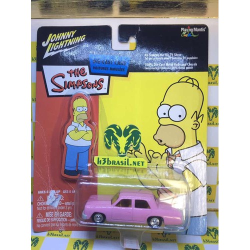 Bx479 Johnny Lightning Simpsons Homer Car Rosa Pink Desenho
