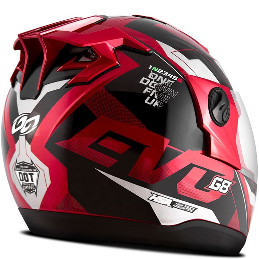 Capacete Fechado para Moto Modelo Pro Tork Evolution 788 G8 Evo Vermelho