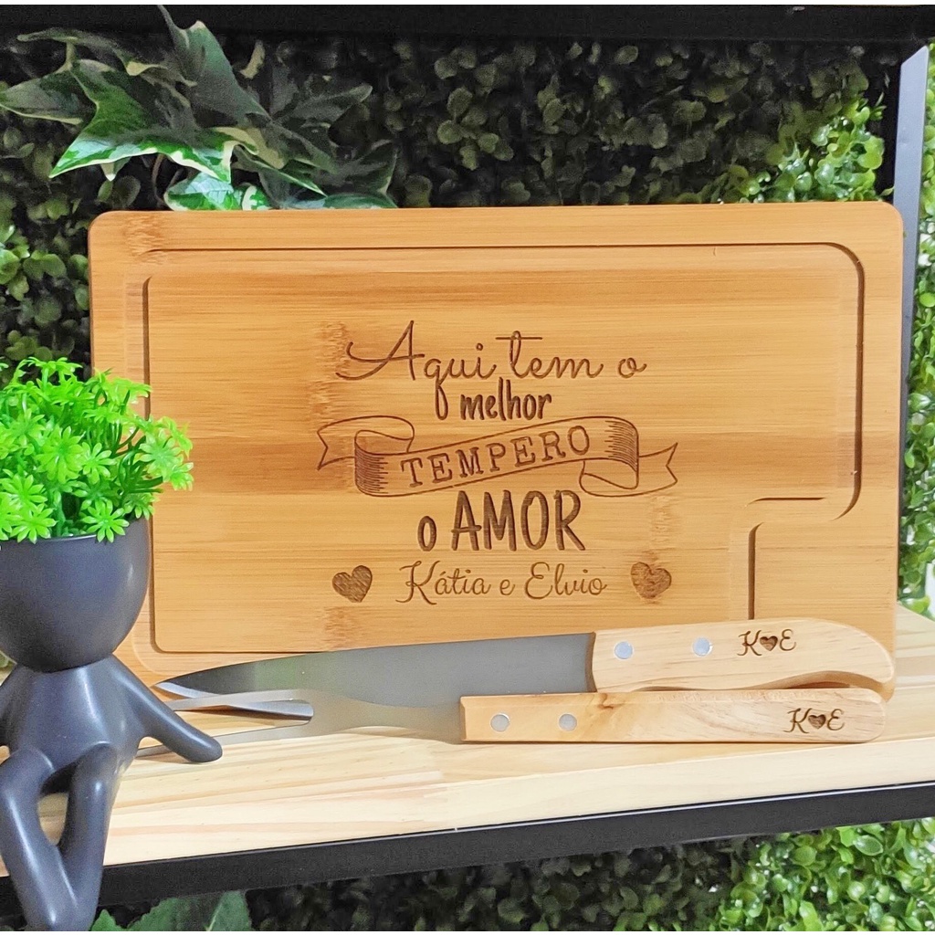 Kit p/Churrasco 3 pçs Personalizado - Melhor Tempero