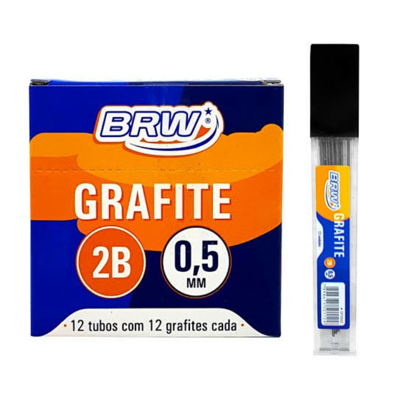 Grafite 2B 0 5 BRW Caixa Com 12 Tubos De 12 Unidades Grafite Para