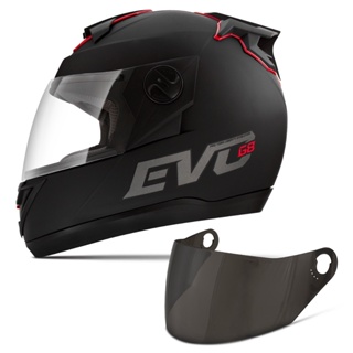 Capacete Moto Evolution G8 Evo Solid + Viseira Fumê Pro Tork em Oferta na Shopee