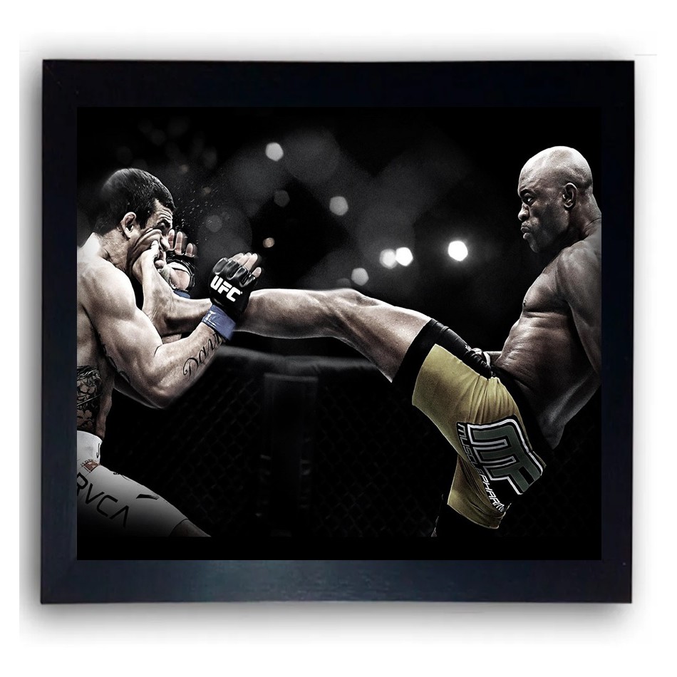 Quadro Ufc Mma Anderson Silva Vitor vs Vitor Belfort Moldurado