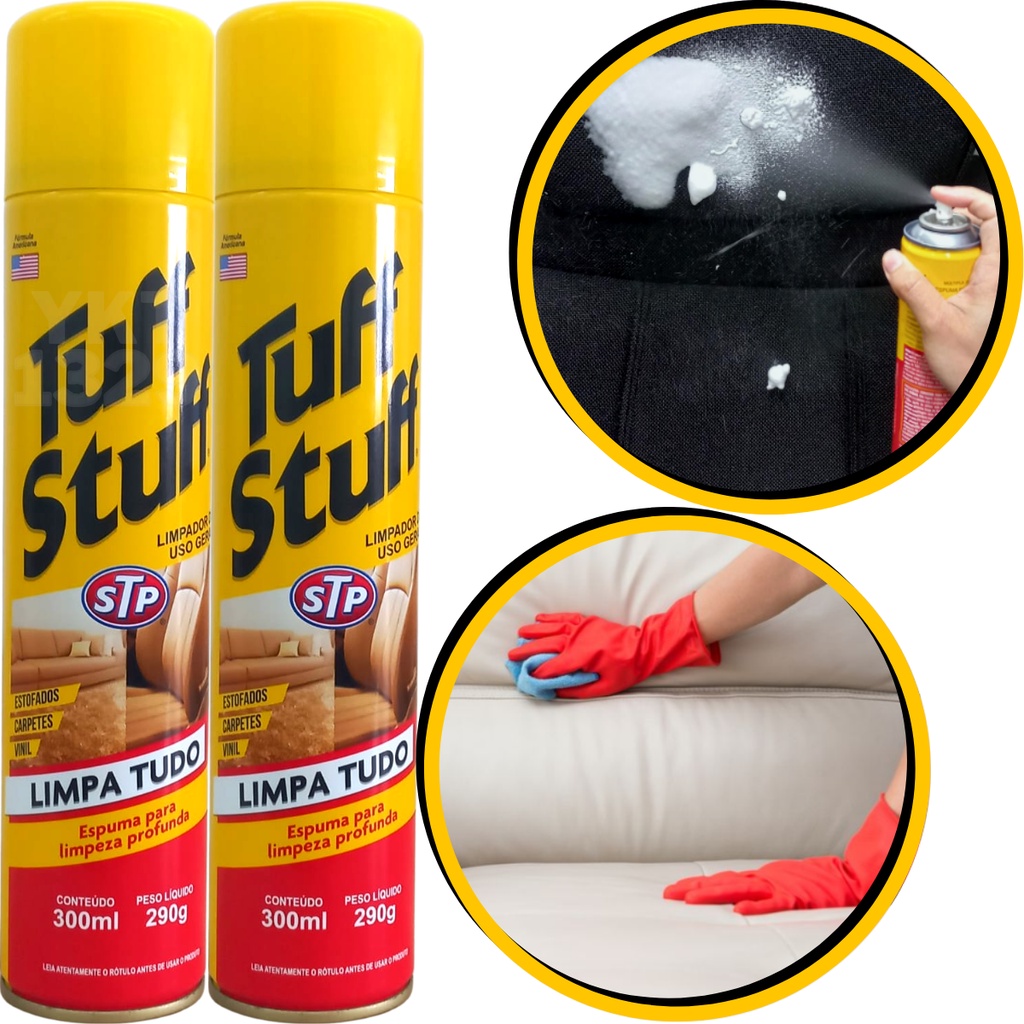 2 Spray Espuma Limpeza Tuff Stuff Bancos Carpetes Estofados Painéis 300ml STP em Oferta na Shopee