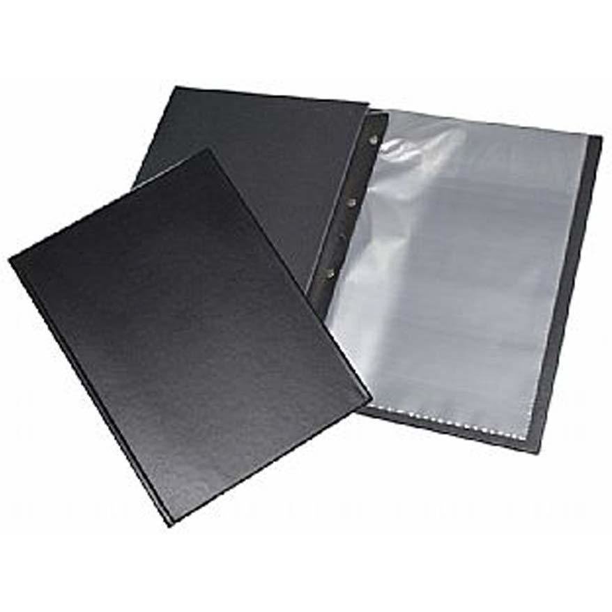 Pasta Catalogo Preta Com Plastico com 50 ou 100 PLASTICOS PASTA PORTIFOLIO