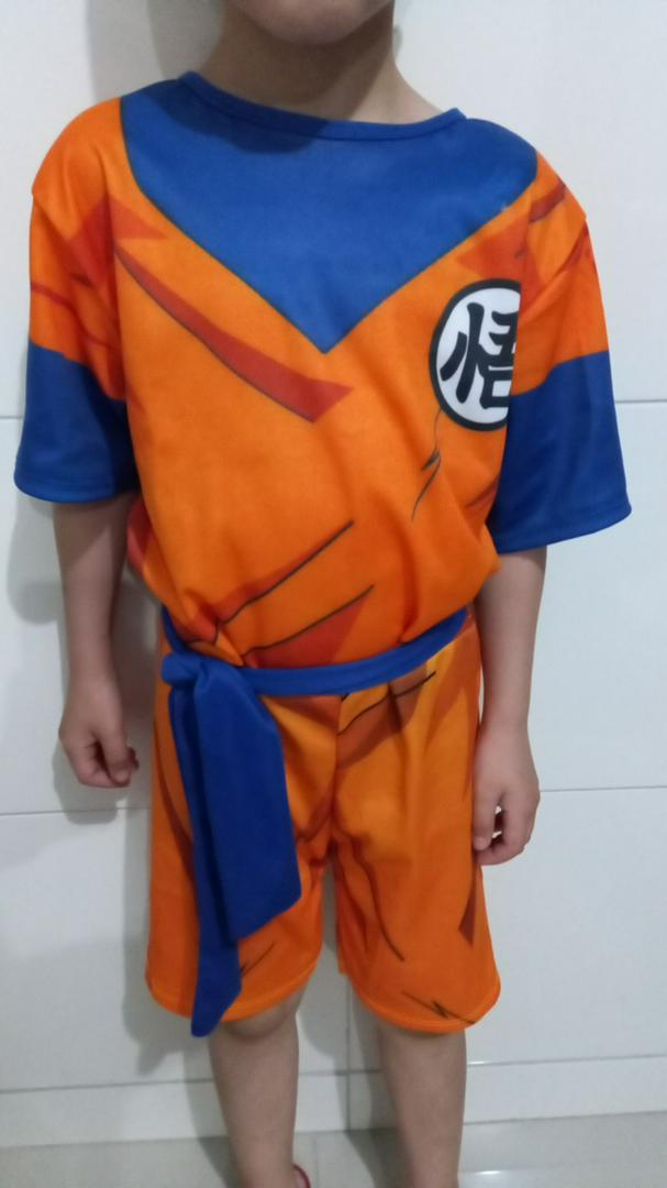 Fantasia Infantil Menino Goku Dragon Ball com mascara tamanho 2 a 10 anos |  Shopee Brasil